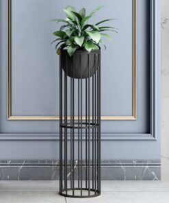 Compatto Metal Çiçeklik 60 cm Siyah