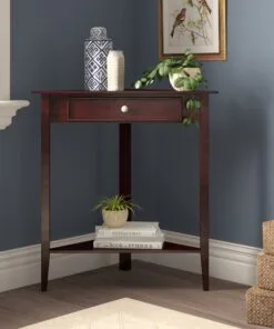 Concept Ahşap Köşe Çiçeklik 2 Raflı 71 cm Ceviz