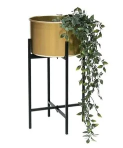 Cubico Metal Çiçeklik 50 cm Siyah Altın