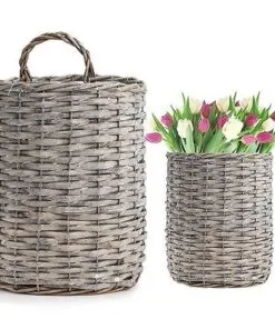 Depotto Hasır Saksı 25 cm Krem