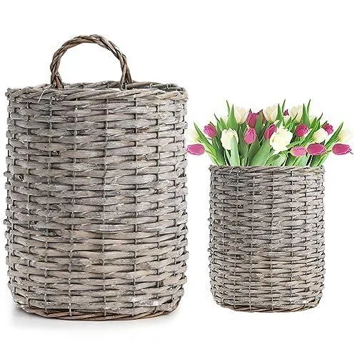 Depotto Hasır Saksı 25 cm Krem