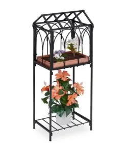 Displayo Çelik Çiçeklik  82 cm Siyah