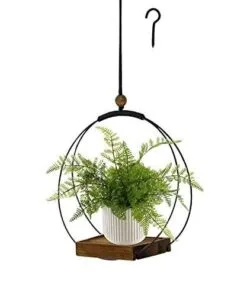 Dolce 62 cm Siyah Demir Makrome Saksılık