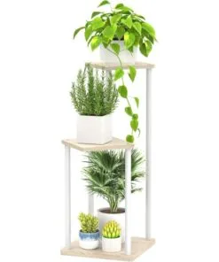 Dolce Ahşap Çiçeklik 3 Raflı 71 cm Köşe Saksı Standı
