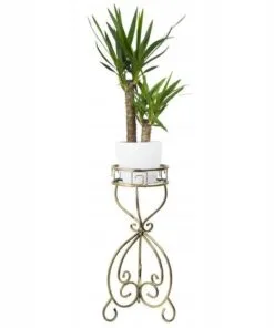 Dolce Ferforje Çiçeklik 76 cm Siyah Altın