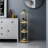 Drawera Metal Çiçeklik 100 cm Gold 4 Raflı