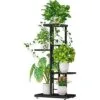 Elise Metal Çiçeklik 4 Raflı 81 cm Antrasit