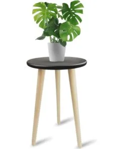Elmas Ahşap Tek Raflı Çiçeklik Sehpa 46 cm