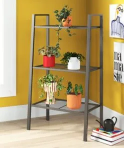 Elodie Metal Çiçeklik 3 Raflı 104 cm Siyah