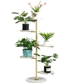 Fable Metal Çiçeklik 5 Raflı 125 cm Altın