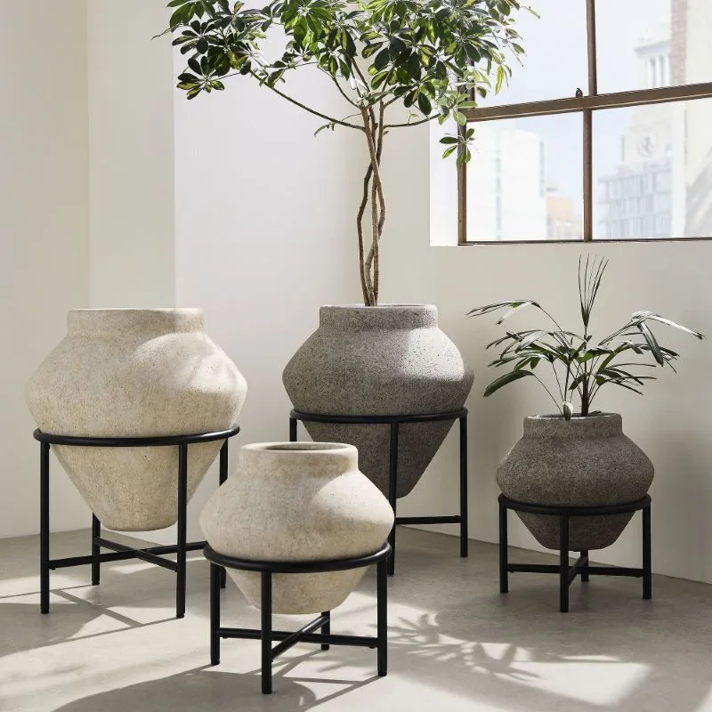 Corteza Ficonstone Çiçeklik 1 Raflı 46 cm Gri