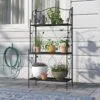 Fiorenza Metal Çiçeklik 3 Raflı 114 cm Siyah
