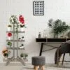 Fiori Ahşap Çiçeklik 9 Raflı 142 cm Gri