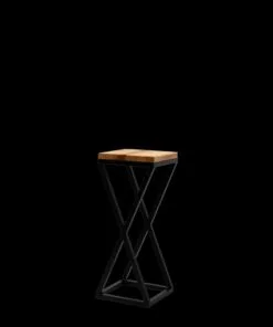 Floatta Metal ve Ahşap Çiçeklik 62 cm Siyah