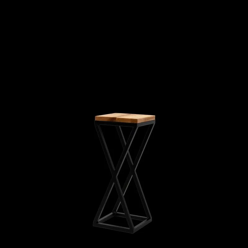 Floatta Metal ve Ahşap Çiçeklik 62 cm Siyah