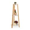 Flora Bambu Çiçeklik 3 Raflı 74 cm Beyaz-Naturel