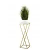 Fresco Metal MDF Çiçeklik 70 cm Altın Beyaz