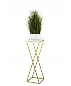 Fresco Metal MDF Çiçeklik 70 cm Altın Beyaz