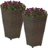Fresco Polirattan Çiçeklik 51 cm Kahverengi