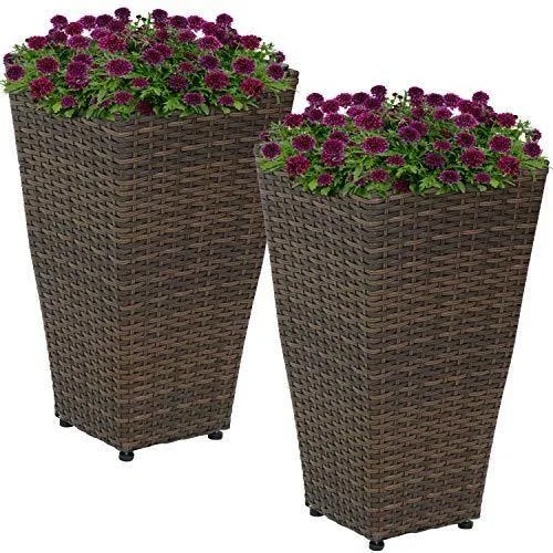 Fresco Polirattan Çiçeklik 51 cm Kahverengi