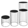 Gardroba 3’lü Siyah Metal Tel Çiçeklik 80 cm