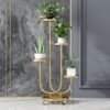 Giselle Gold Metal Çiçeklik 4 Raflı 80 cm