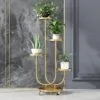 Giselle Gold Metal Çiçeklik 4 Raflı 80 cm