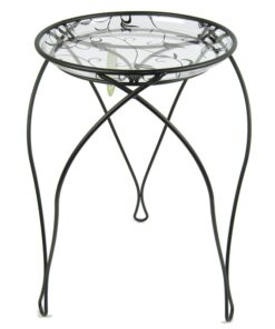 Giselle Metal Çiçeklik 1 Raflı 54 cm Siyah