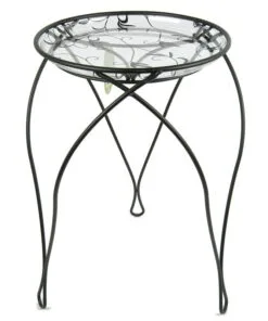 Giselle Metal Çiçeklik 1 Raflı 54 cm Siyah