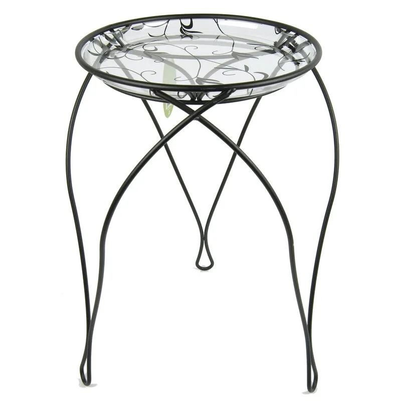 Giselle Metal Çiçeklik 1 Raflı 54 cm Siyah