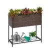 Grazia Metal Rattan Çiçeklik 70 cm Kahverengi