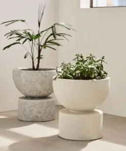 Divatto Kompozit Çiçeklik 1 Raflı 40 cm Beyaz