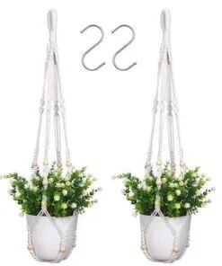 Linea 89 cm Krem Pamuk Makrome Saksılık