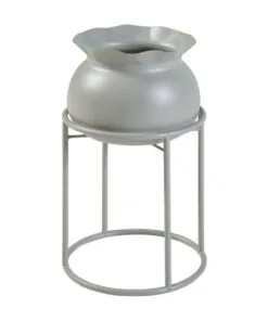 Luce Metal Çiçeklik Tek Raflı 32 cm Açık Gri