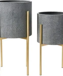 Lucia Metal Çiçeklik 2 Parça Set 60 cm
