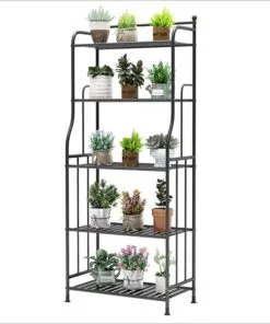 Lumiere Metal Çiçeklik 5 Raflı 133 cm Siyah