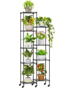 Lumiere Metal Çiçeklik 9 Raflı 190 cm Tekerlekli