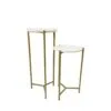 Maison Gold Metal Mermer 2’li Çiçeklik Seti 60 cm