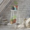 Margherita Metal Çiçeklik 2 Raflı 83 cm Beyaz