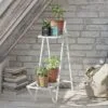 Margherita Metal Çiçeklik 2 Raflı 83 cm Beyaz