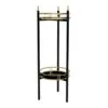 Maya Metal Çiçeklik 2 Raflı 79 cm Siyah-Altın