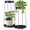 Luxetto Metal Çiçeklik 2 Raflı 58 cm Siyah