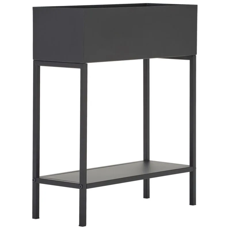 Behome Metal Çiçeklik 2 Raflı 60 cm Siyah