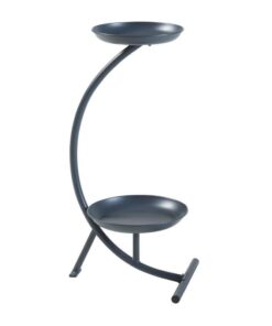 Liana Metal Çiçeklik 2 Raflı 62 cm Siyah