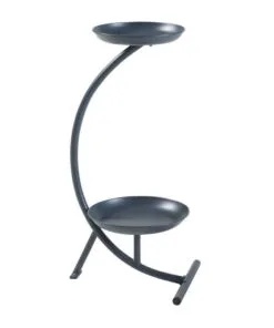 Liana Metal Çiçeklik 2 Raflı 62 cm Siyah