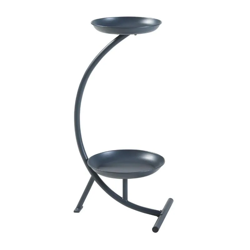 Liana Metal Çiçeklik 2 Raflı 62 cm Siyah