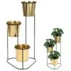 Bellini Metal Çiçeklik 3 Raflı 46 cm Altın