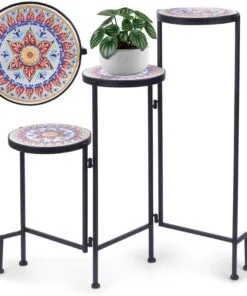 Dorezza Metal Çiçeklik 3 Raflı 69 cm Siyah