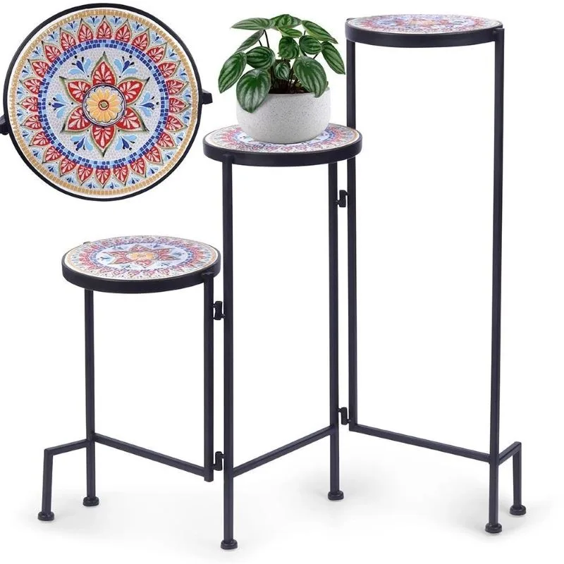 Dorezza Metal Çiçeklik 3 Raflı 69 cm Siyah