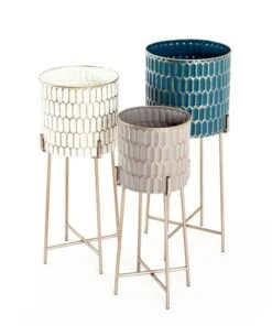 Donzella Metal Çiçeklik 3 Raflı 70 cm Krem
